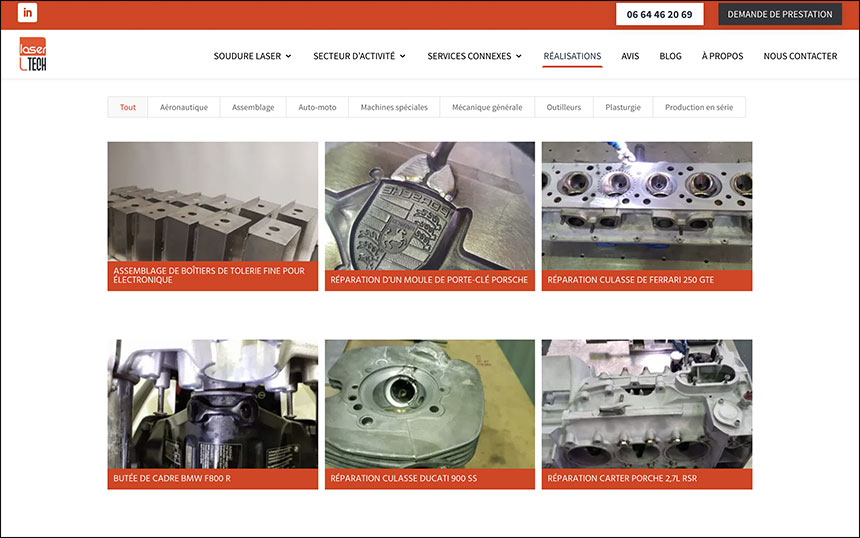 Page chantiers site internet lasertech Page chantiers site internet lasertech