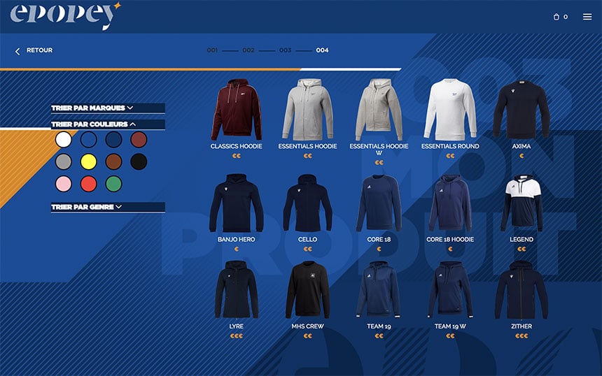 Personnalisation vêtements en ligne