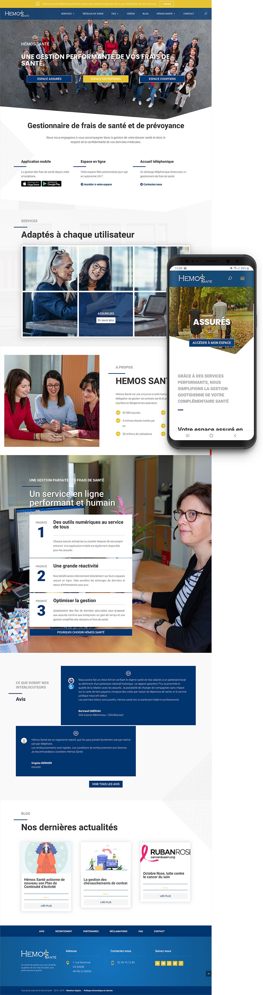 Création site internet Hémos Santé Création site internet Hémos Santé