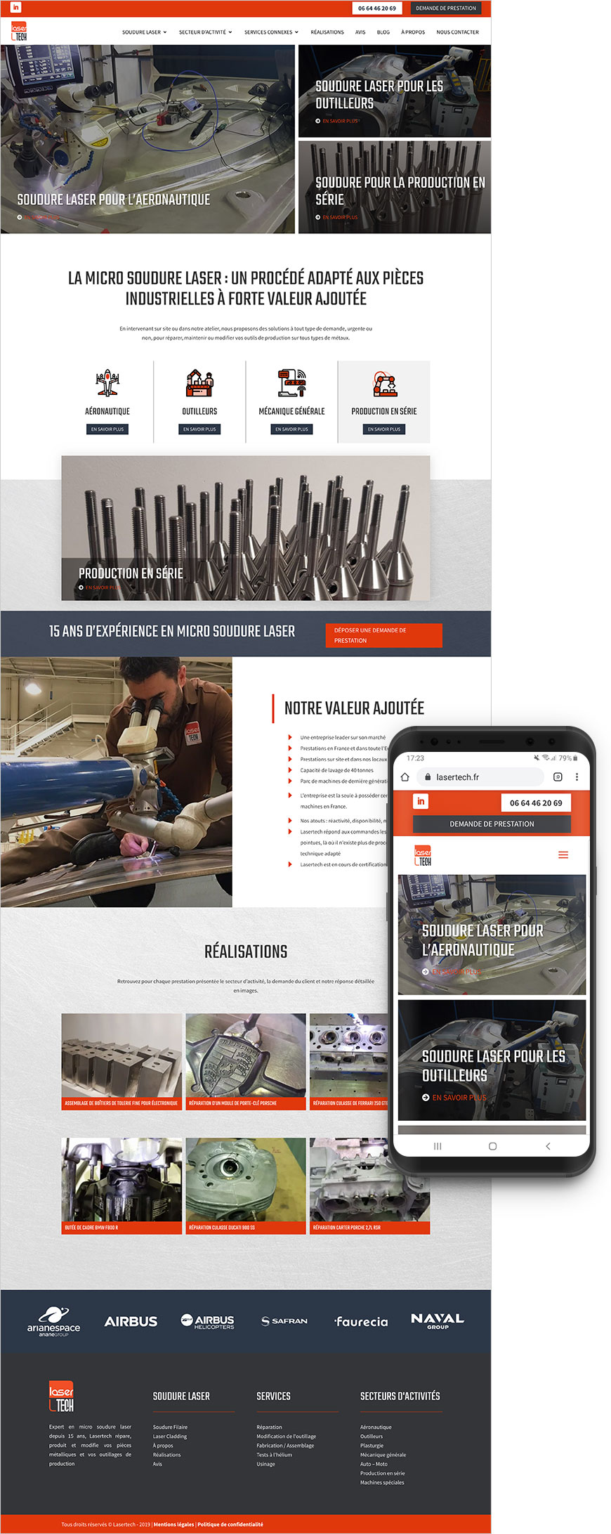 Création site web lasertech Création site web lasertech