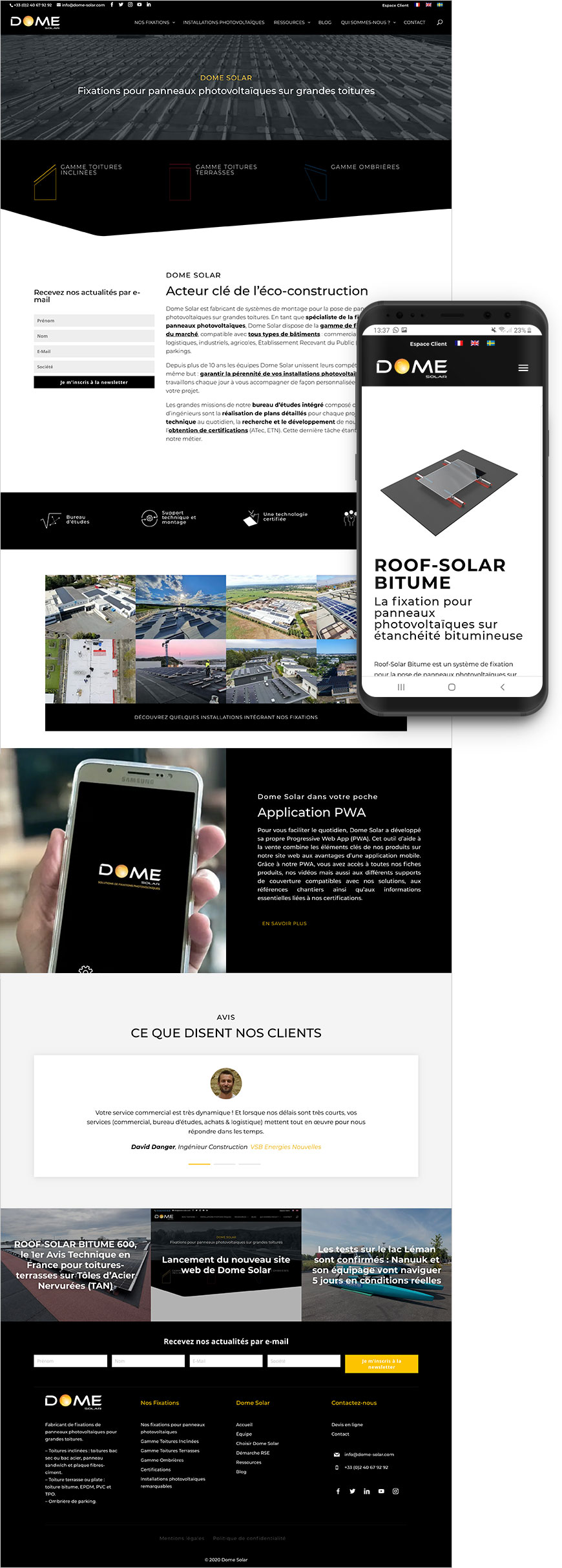 Refonte site web Dome Solar Refonte site web Dome Solar